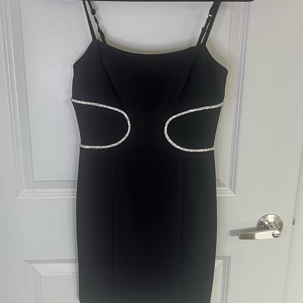 Guess Black Mini Dress with Silver Detailing
